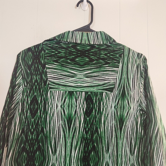 Derek Lam Design Nation Green black cotton Button down Shirt Dress Size Medium - Picture 6 of 16